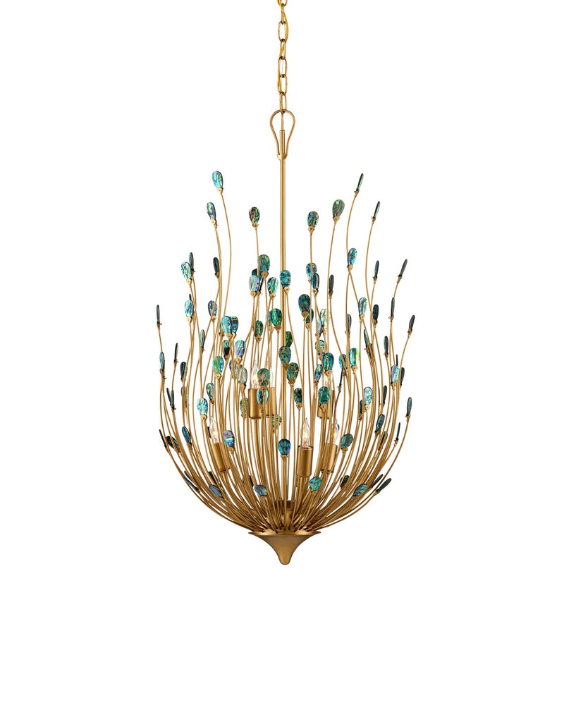 Delphos Chandelier, Contemporary Gold/Natural