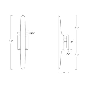 Redford 4" Two Lights Sconce, Natural Brass