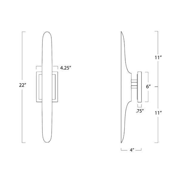 Redford 4" Two Lights Sconce, Natural Brass
