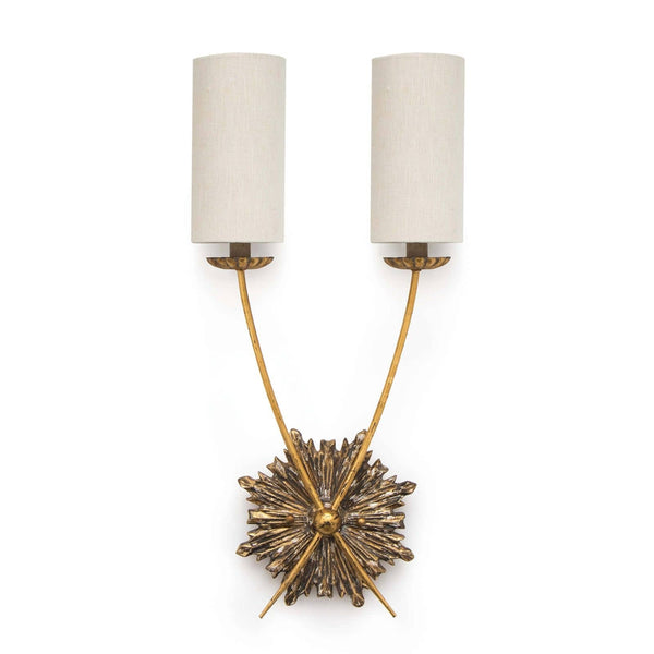Louis 13" Two Lights Sconce, Antique Gold