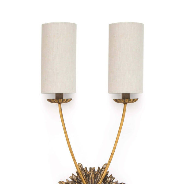 Louis 13" Two Lights Sconce, Antique Gold