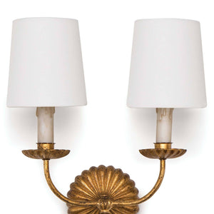 Clove 14" Two Lights Double Sconce, Antique Gold Leaf