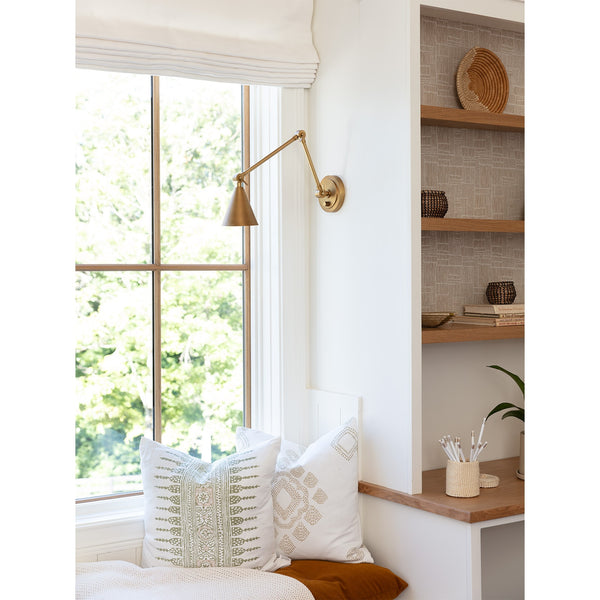 Sal 5" One Light Sconce, Natural Brass