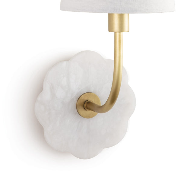 Camilla 6" One Light Bent Arm Sconce, Natural Stone