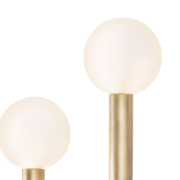 Happy 11" Two Lights Sconce Left Side, Natural Brass