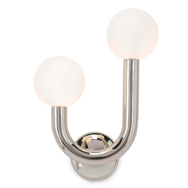 Happy 11" Two Lights Sconce Left Side, Polished Nickel