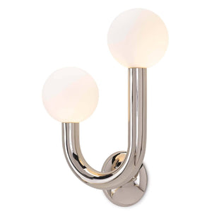 Happy 11" Two Lights Sconce Left Side, Polished Nickel
