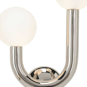 Happy 11" Two Lights Sconce Left Side, Polished Nickel