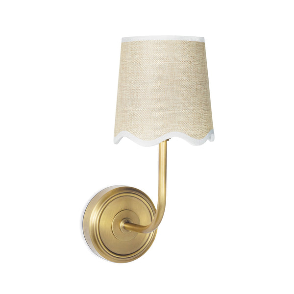 Ariel 6" One Light Sconce, Natural Brass