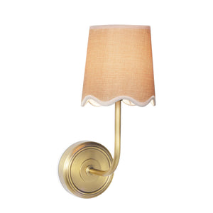 Ariel 6" One Light Sconce, Natural Brass