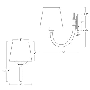 Treble 7" One Light Sconce, Natural