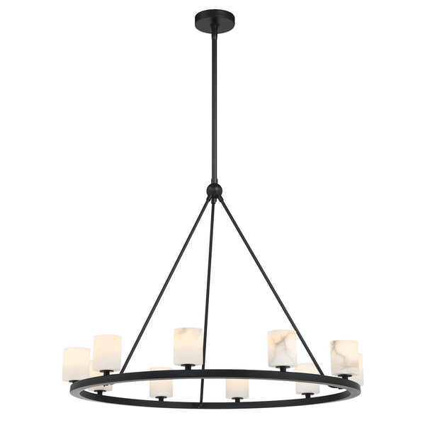 Araceli 34.75'' 10 Light LED Chandelier, Matte Black White - Main Product Image.jpg