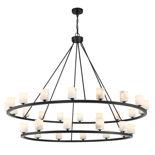 Araceli 58.75'' 30 Light LED Chandelier, Matte Black White - Main Product Image.jpg