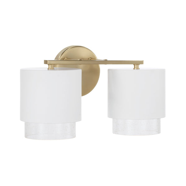 Revolve 15'' Two Light Vanity, Matte Brass and White - Main Product Image.jpg