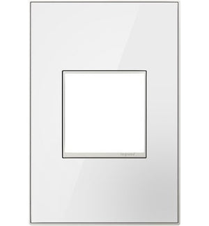 adorne® AWM1G2MWW4 Mirror White-on-White One-Gang Screwless Wall Plate