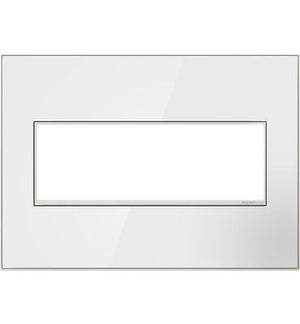 adorne® AWM3GMWW4 Mirror White-on-White Three-Gang Screwless Wall Plate