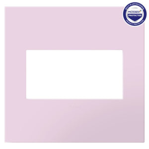 adorne® AWP2GRA Rosa Two-Gang Screwless Wall Plate with Microban®