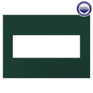 adorne® AWP3GEG Evergreen Three-Gang Screwless Wall Plate with Microban®
