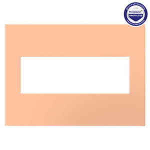 adorne® AWP3GPY Peachy Three-Gang Screwless Wall Plate with Microban®