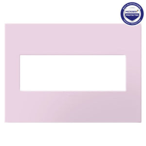 adorne® AWP3GRA Rosa Three-Gang Screwless Wall Plate with Microban®