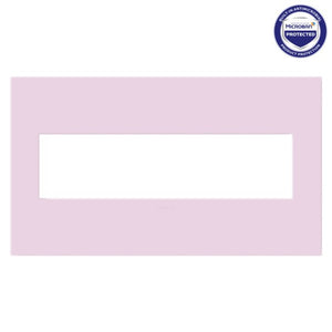 adorne® AWP4GRA Rosa Four-Gang Screwless Wall Plate with Microban®