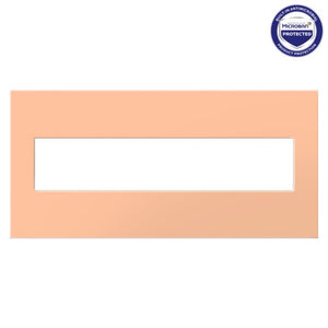 adorne® AWP5GPY Peachy Five-Gang Screwless Wall Plate with Microban®