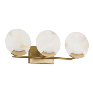 Elvra 24" Three Light Vanity Light, Aged Brass