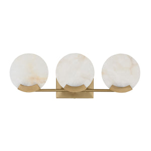 Elvra 24" Three Light Vanity Light, Aged Brass