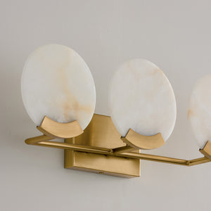Elvra 24" Three Light Vanity Light, Aged Brass