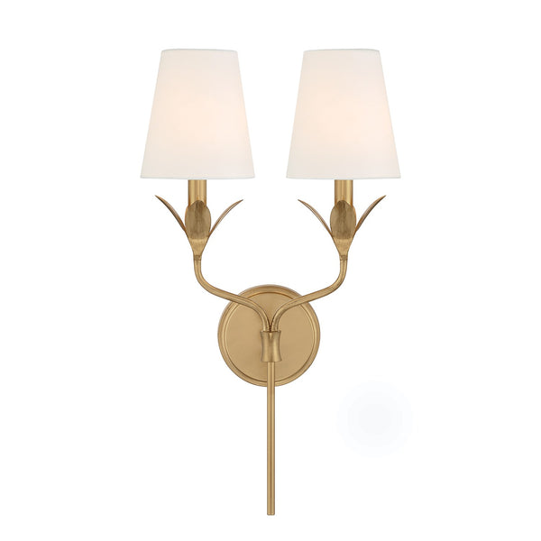 Laurel 12" Two Light Wall Sconce, Antique Gold