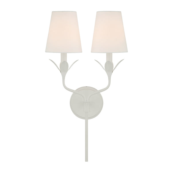 Laurel 12" Two Light Wall Sconce, Matte White