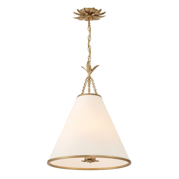Laurel 18" Four Light Pendant, Antique Gold