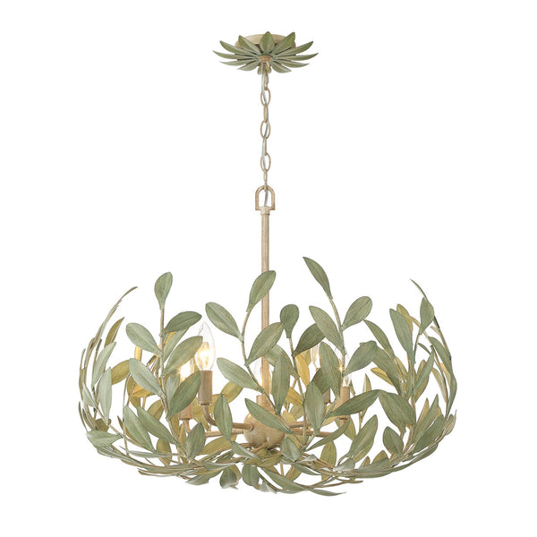 Laurel 23" Five Light Chandelier, Champagne Green Tea