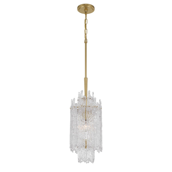 Liv 8.5" One Light Pendant, Aged Brass