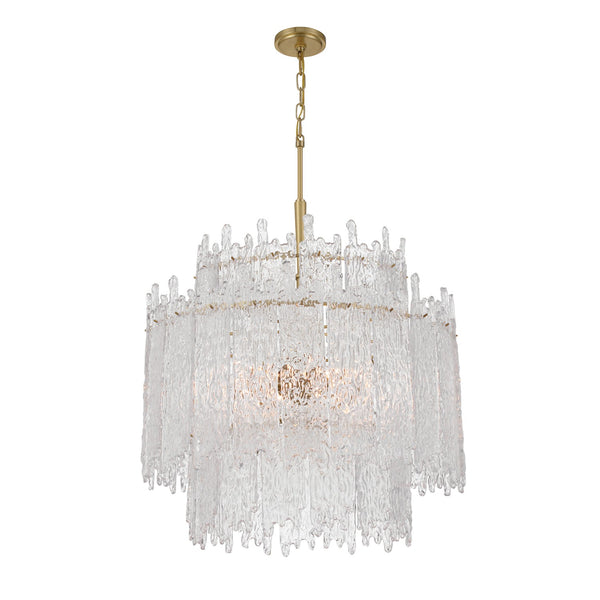 Liv 23.5" Eight Light Chandelier, Aged Brass