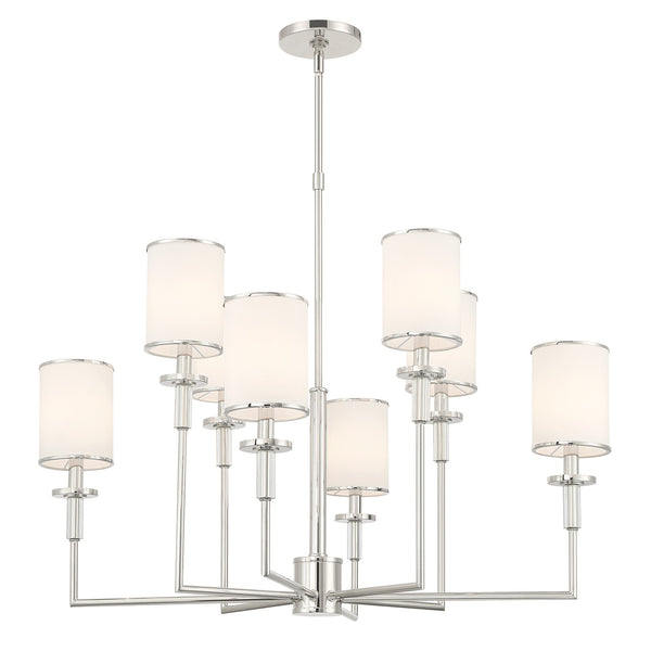 Hattie 33.25" Eight Light Chandelier, Polished Nickel