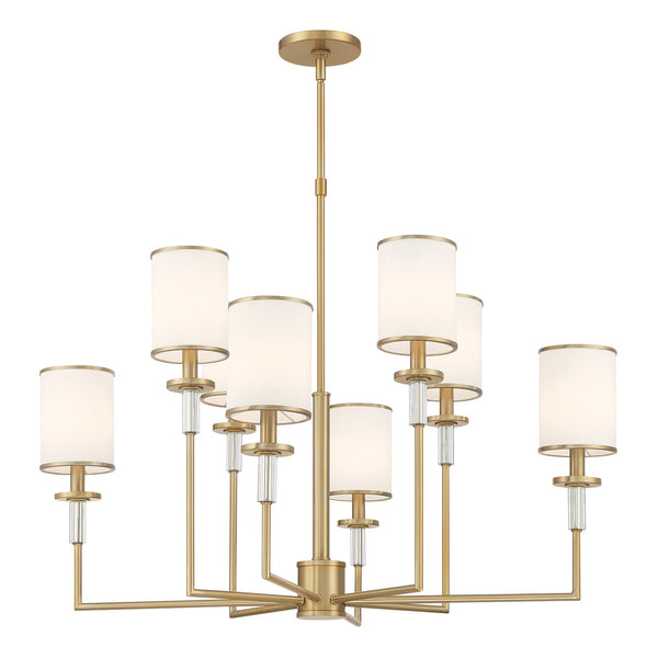 Hattie 33.25" Eight Light Chandelier, Vibrant Gold