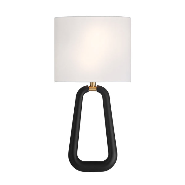 Clara 10" Two Light Wall Sconce, Aged Brass and Black