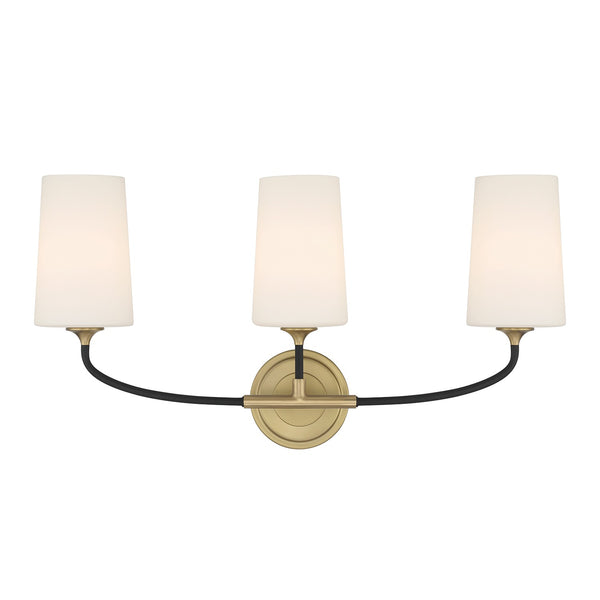 Keaton 23.5" Three Light Bath, Black Forged + Modern Gold