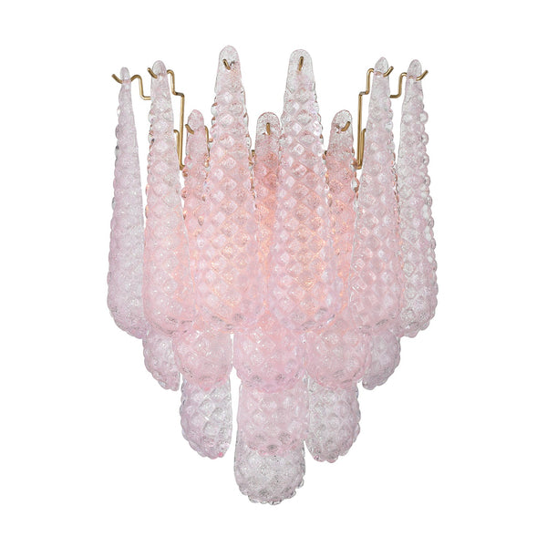 Greta 14" Two Light Wall Sconce, Aged Brass and Blush
