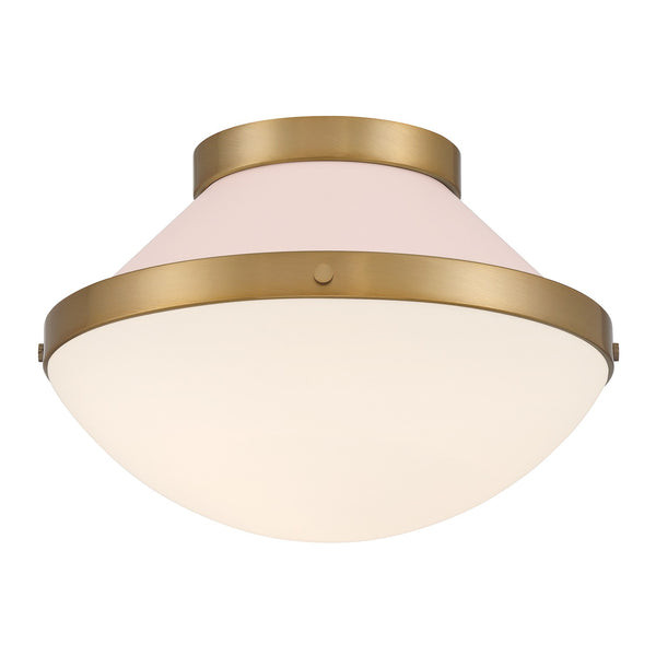 Arlo 12.25" One Light Flush Mount, Vibrant Gold with Blush