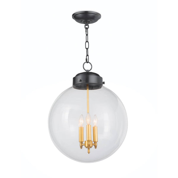 Globe 15" Three Lights Pendant, Oil Rubbed Bronze