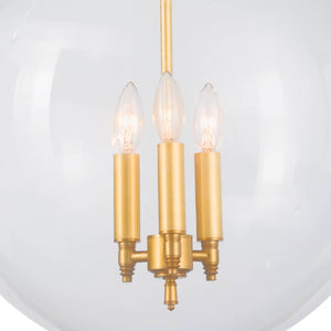 Globe 15" Three Lights Pendant, Oil Rubbed Bronze