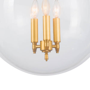 Globe 15" Three Lights Pendant, Oil Rubbed Bronze