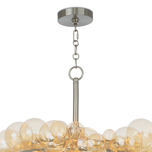 Bubbles 27" One Light Chandelier, Brushed Nickel / Amber Glass