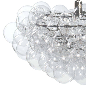 Bubbles 27" One Light Chandelier, Brushed Nickel / Clear Glass