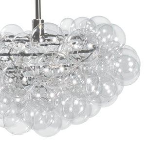 Bubbles 27" One Light Chandelier, Brushed Nickel / Clear Glass