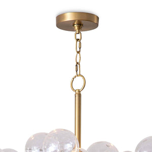 Bubbles 27" One Light Chandelier, Natural Brass / Clear Glass