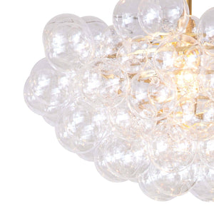 Bubbles 27" One Light Chandelier, Natural Brass / Clear Glass