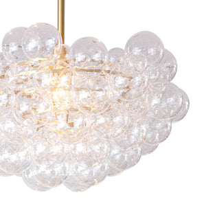 Bubbles 27" One Light Chandelier, Natural Brass / Clear Glass